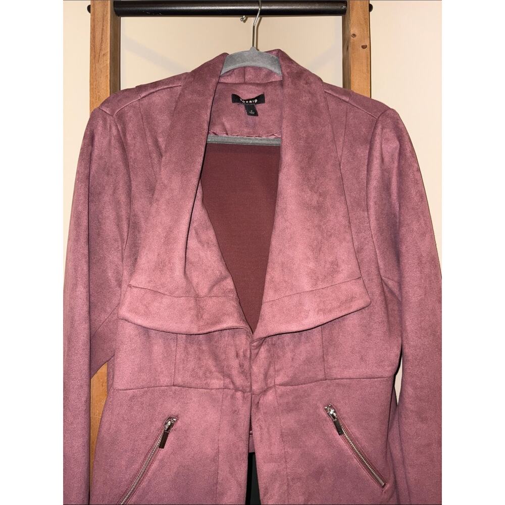 Torrid Women’s Faux-Suede Moto Jacket - Dusty Rose - Picture 4 of 7